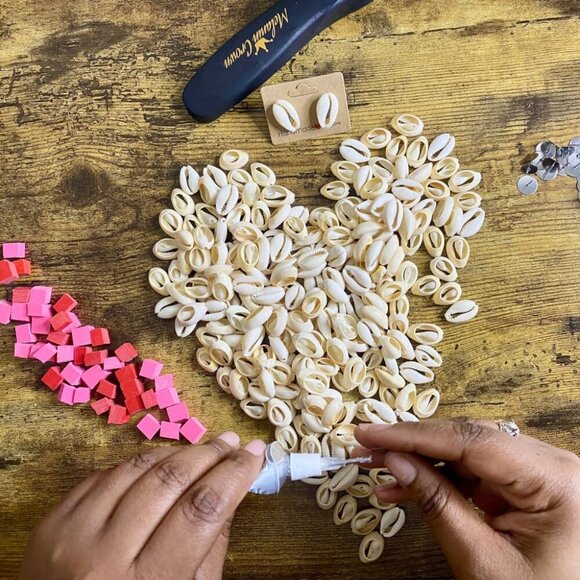 Handmade Cowrie Shell Earrings for Women, Skin-Friendly Stainless Steel, Summer - Picture 6 of 9